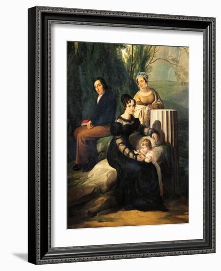 Portrait of the Family Borri Stampa (Oil on Canvas, 1822)-Francesco Hayez-Framed Giclee Print