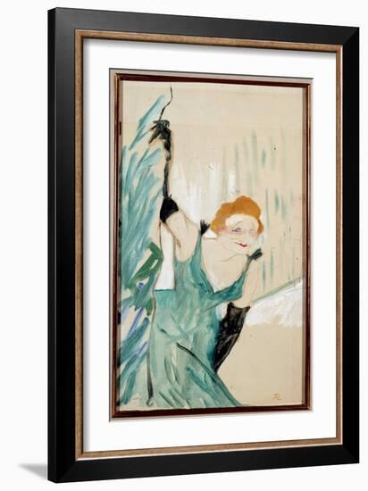 Portrait of the French Singer Yvette Guilbert (1867-1944) Saluting the Public Lithography by Henri-Henri de Toulouse-Lautrec-Framed Giclee Print