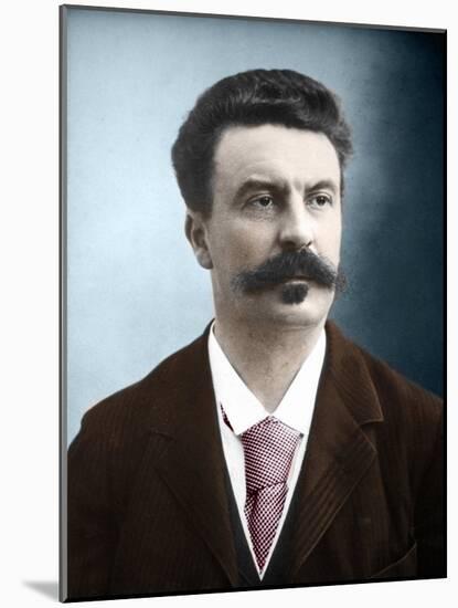 Portrait of the French Writer Guy De Maupassant (1850-1893)-Unknown Artist-Mounted Giclee Print