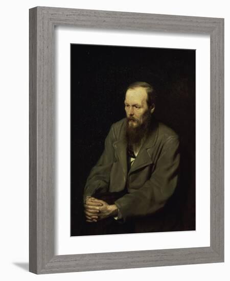 Portrait of the Fyodor Dostojevsky-Vasili Grigorevich Perov-Framed Giclee Print