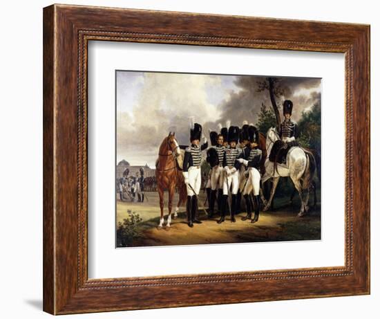 Portrait of the General Marquis De Talhout-Roy, 1818-19-Horace Vernet-Framed Giclee Print