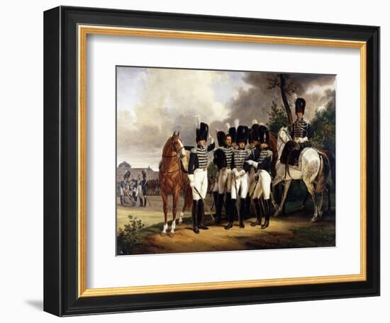 Portrait of the General Marquis De Talhout-Roy, 1818-19-Horace Vernet-Framed Giclee Print