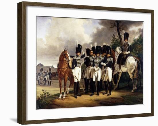 Portrait of the General Marquis De Talhout-Roy, 1818-19-Horace Vernet-Framed Giclee Print