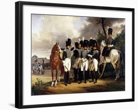 Portrait of the General Marquis De Talhout-Roy, 1818-19-Horace Vernet-Framed Giclee Print