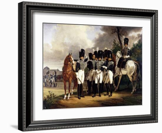 Portrait of the General Marquis De Talhout-Roy, 1818-19-Horace Vernet-Framed Giclee Print