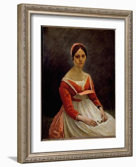 Portrait of the Girl (Oil on Canvas, 19Th Century)-Jean Baptiste Camille Corot-Framed Giclee Print