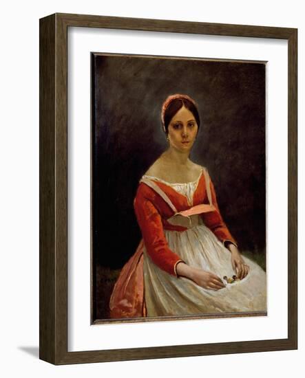 Portrait of the Girl (Oil on Canvas, 19Th Century)-Jean Baptiste Camille Corot-Framed Giclee Print