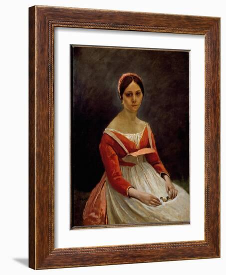 Portrait of the Girl (Oil on Canvas, 19Th Century)-Jean Baptiste Camille Corot-Framed Giclee Print