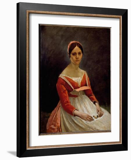 Portrait of the Girl (Oil on Canvas, 19Th Century)-Jean Baptiste Camille Corot-Framed Giclee Print