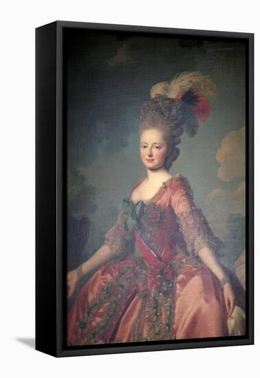 Portrait of the Grand Duchess Maria Feodorovna, 1777-Alexander Roslin-Framed Premier Image Canvas