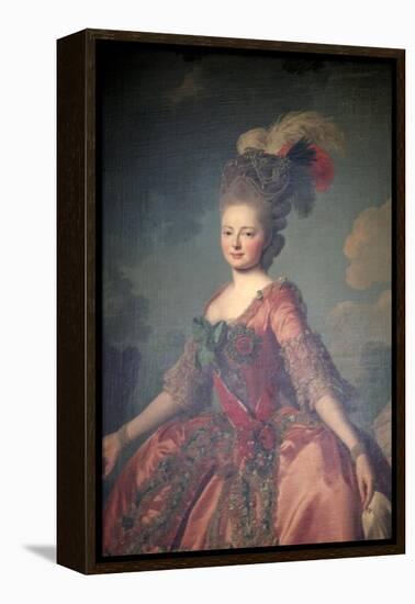 Portrait of the Grand Duchess Maria Feodorovna, 1777-Alexander Roslin-Framed Premier Image Canvas