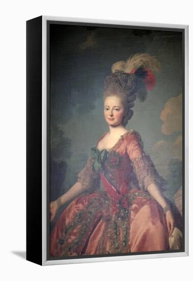 Portrait of the Grand Duchess Maria Feodorovna, 1777-Alexander Roslin-Framed Premier Image Canvas