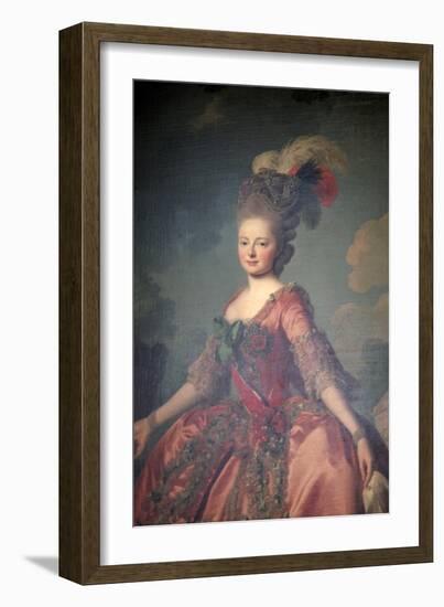 Portrait of the Grand Duchess Maria Feodorovna, 1777-Alexander Roslin-Framed Giclee Print