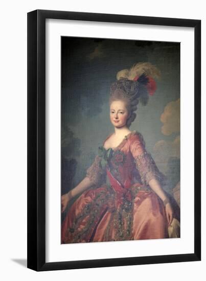 Portrait of the Grand Duchess Maria Feodorovna, 1777-Alexander Roslin-Framed Giclee Print