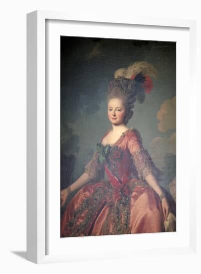 Portrait of the Grand Duchess Maria Feodorovna, 1777-Alexander Roslin-Framed Giclee Print