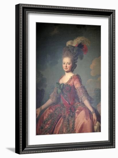 Portrait of the Grand Duchess Maria Feodorovna, 1777-Alexander Roslin-Framed Giclee Print