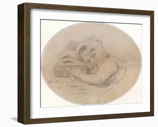 Portrait of the Hon. Henry Burrell as a Child, 1784, (1917)-John Downman-Framed Giclee Print