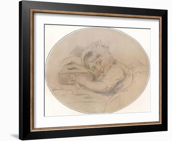 Portrait of the Hon. Henry Burrell as a Child, 1784, (1917)-John Downman-Framed Giclee Print