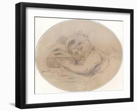 Portrait of the Hon. Henry Burrell as a Child, 1784, (1917)-John Downman-Framed Giclee Print