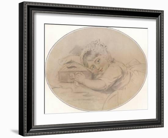 Portrait of the Hon. Henry Burrell as a Child, 1784, (1917)-John Downman-Framed Giclee Print