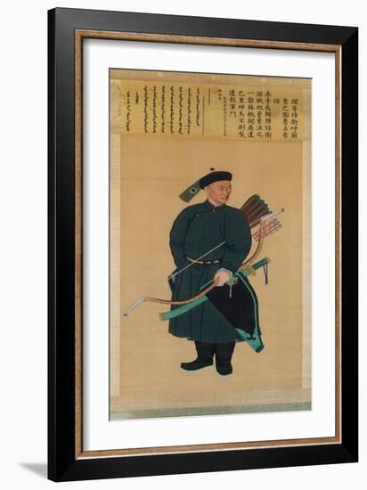 Portrait of the Imperial Bodyguard Zhanyinbao, Hanging scroll, 1760-Chinese School-Framed Giclee Print