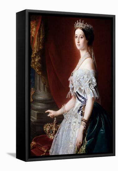 Portrait of the Impress of France Eugenie De Montijo. 19Th Century (Oil on Canvas)-Franz Xaver Winterhalter-Framed Premier Image Canvas