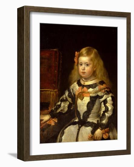 Portrait of the Infanta Maria Marguerita, Daughter of Felipe Iv of Spain, 1654-Diego Velazquez-Framed Giclee Print