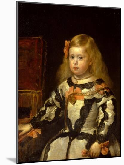 Portrait of the Infanta Maria Marguerita, Daughter of Felipe Iv of Spain, 1654-Diego Velazquez-Mounted Giclee Print