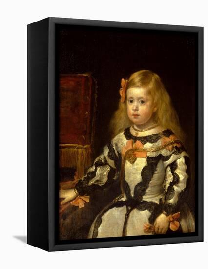 Portrait of the Infanta Maria Marguerita, Daughter of Felipe Iv of Spain, 1654-Diego Velazquez-Framed Premier Image Canvas