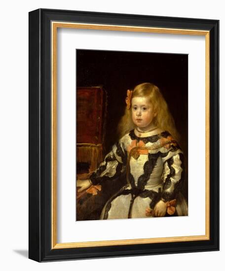 Portrait of the Infanta Maria Marguerita, Daughter of Felipe Iv of Spain, 1654-Diego Velazquez-Framed Giclee Print