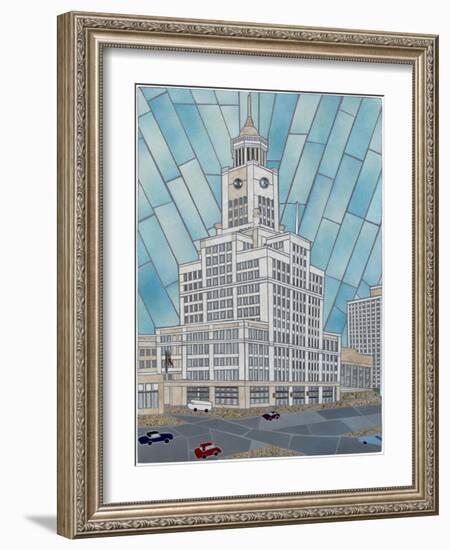 Portrait Of The Inquirer Building-Jonathan Mandell-Framed Giclee Print