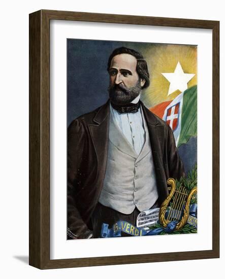 Portrait of the Italian Composer Giuseppe Verdi (1813-1901) Illustration by Tancredi Scarpelli (186-Tancredi Scarpelli-Framed Giclee Print