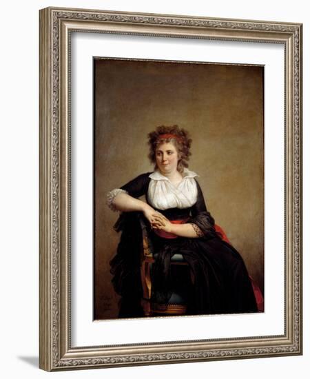 Portrait of the Jeanne Robertine Rilliet Marquise D'orvilliers - 1790. Oil on Canvas-Jacques Louis David-Framed Giclee Print
