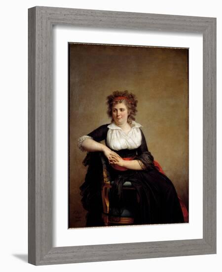 Portrait of the Jeanne Robertine Rilliet Marquise D'orvilliers - 1790. Oil on Canvas-Jacques Louis David-Framed Giclee Print