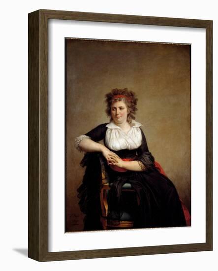 Portrait of the Jeanne Robertine Rilliet Marquise D'orvilliers - 1790. Oil on Canvas-Jacques Louis David-Framed Giclee Print