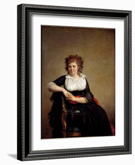 Portrait of the Jeanne Robertine Rilliet Marquise D'orvilliers - 1790. Oil on Canvas-Jacques Louis David-Framed Giclee Print