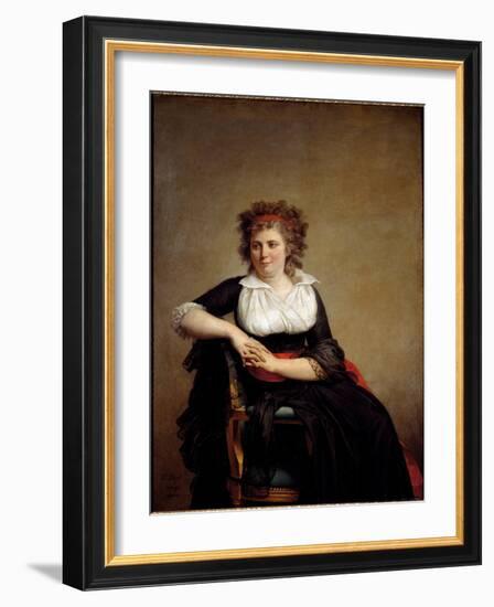 Portrait of the Jeanne Robertine Rilliet Marquise D'orvilliers - 1790. Oil on Canvas-Jacques Louis David-Framed Giclee Print