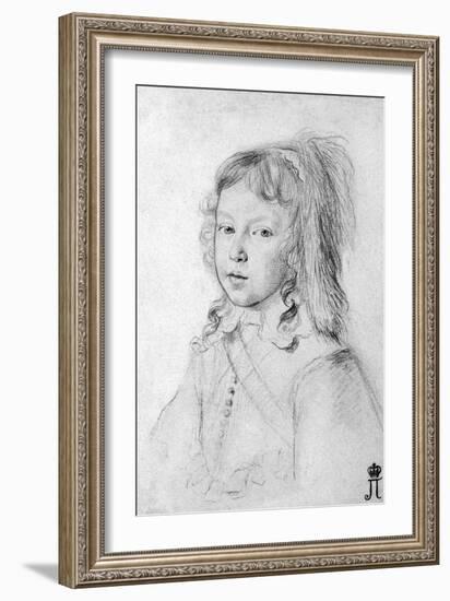 Portrait of the King Louis XIV as a Child, 1644-Claude Mellan-Framed Giclee Print