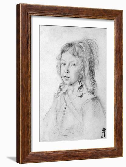 Portrait of the King Louis XIV as a Child, 1644-Claude Mellan-Framed Giclee Print