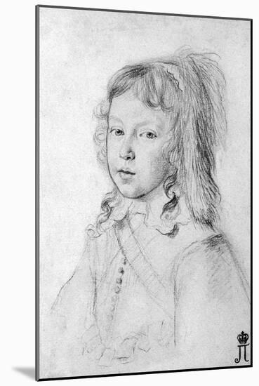 Portrait of the King Louis XIV as a Child, 1644-Claude Mellan-Mounted Giclee Print
