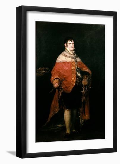 Portrait of the King of Spain, Ferdinand VII (1784-1833) with His Royal Mantle, 1815 (Oil on Canvas-Francisco Jose de Goya y Lucientes-Framed Giclee Print