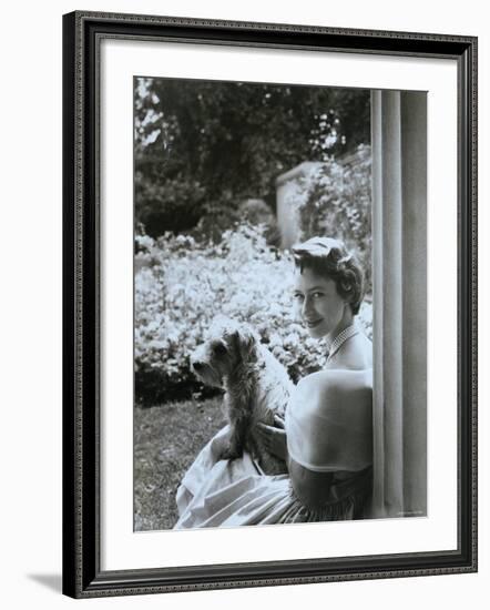 Portrait of the Late Princess Margaret with Her Dog-Cecil Beaton-Framed Photographic Print