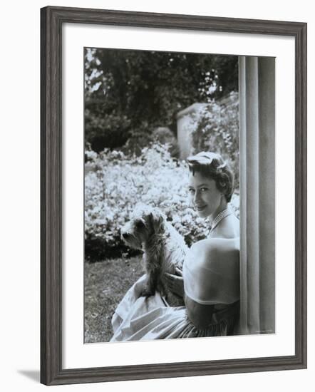 Portrait of the Late Princess Margaret with Her Dog-Cecil Beaton-Framed Photographic Print