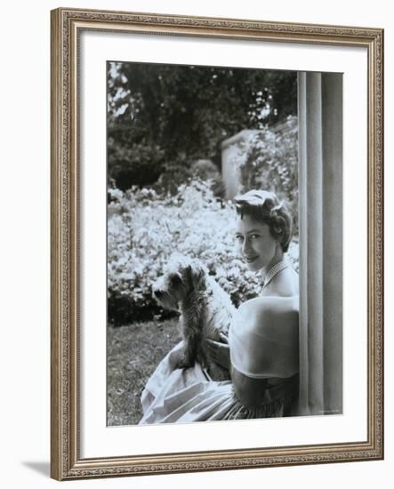 Portrait of the Late Princess Margaret with Her Dog-Cecil Beaton-Framed Photographic Print