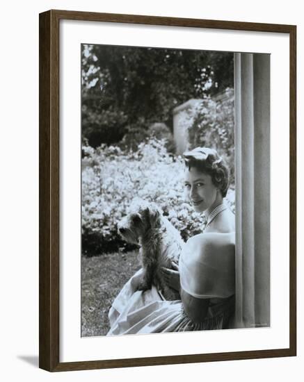 Portrait of the Late Princess Margaret with Her Dog-Cecil Beaton-Framed Photographic Print