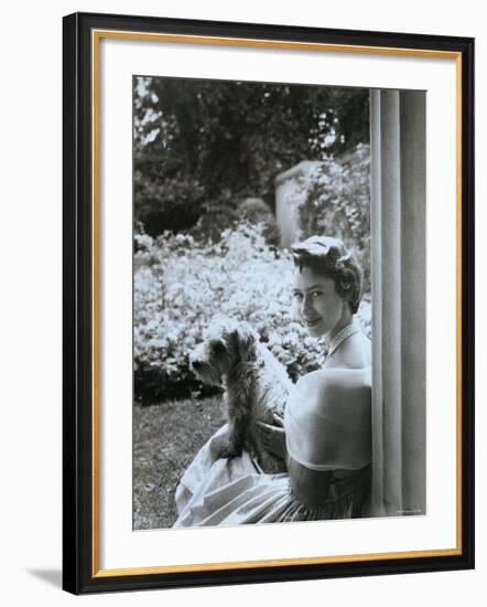 Portrait of the Late Princess Margaret with Her Dog-Cecil Beaton-Framed Photographic Print