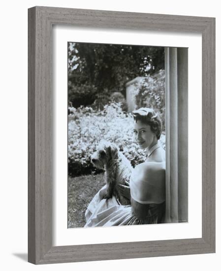 Portrait of the Late Princess Margaret with Her Dog-Cecil Beaton-Framed Photographic Print