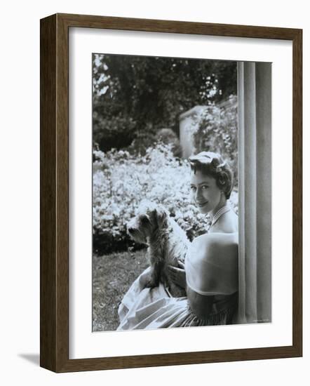 Portrait of the Late Princess Margaret with Her Dog-Cecil Beaton-Framed Photographic Print