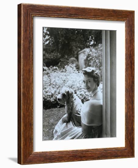 Portrait of the Late Princess Margaret with Her Dog-Cecil Beaton-Framed Photographic Print