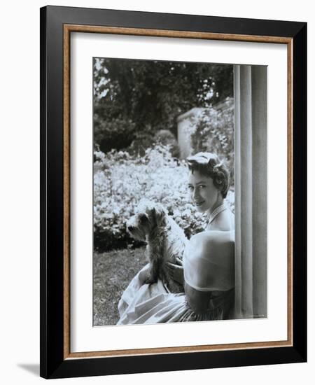 Portrait of the Late Princess Margaret with Her Dog-Cecil Beaton-Framed Photographic Print